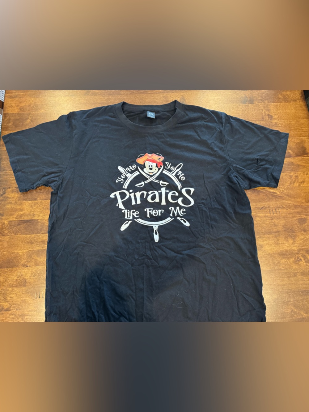 Black 'Pirates Life For Me' Disney Mickey Mouse Tee